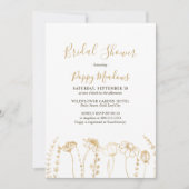 Elegante gouden schets Wildflower Vrijgezellenfees Kaart (Voorkant)