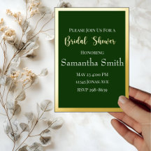 Elegante Gouden Schrift & Frame op Groene Bruiloft
