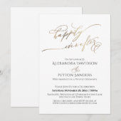 Elegante Gouden Schrift Happily Ever After Ontvang Kaart (Voorkant / Achterkant)