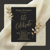 Elegante Gouden Schrift Laten we 70e Verjaardag Vi