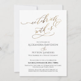 Elegante Gouden Schrift Vier met Ons Receptie Kaart