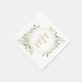 Elegante Gouden Schrift Zachte Waterverf Groene Pl Servet (Hoek)