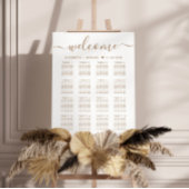 Elegante gouden script 16 tafel bruiloft zitplaats poster