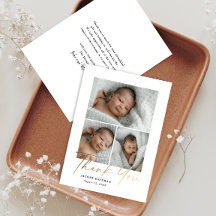 Elegante Gouden Script 3 Foto Baby