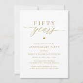 Elegante gouden script 50ste huwelijksverjaardag f kaart (Voorkant)