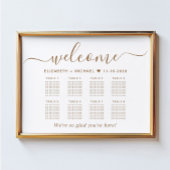 Elegante gouden script 8 tafel bruiloft zitplaats  poster