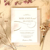 Elegante gouden script acryl bruiloft uitnodiging