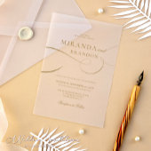 Elegante gouden script acryl bruiloft uitnodiging