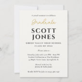 Elegante gouden script afstudeeraankondiging aankondiging (Voorkant)