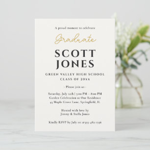 Elegante gouden script afstudeeraankondiging aankondiging