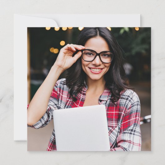 Elegante gouden script afstudeerfoto 4 foto's afst aankondiging (Achterkant)