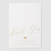 Elegante gouden script afstuderen dank u overlay vellum uitnodigingen (Voorkant)