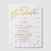 Elegante gouden script afstuderen partij overlay vellum uitnodigingen (Offset (Uitnodiging))