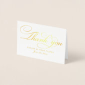 Elegante gouden script bedank foto monogram folie kaarten (Voorkant)