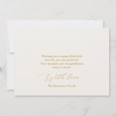 Elegante gouden script bedankkaart feestdagenkaart (Achterkant)