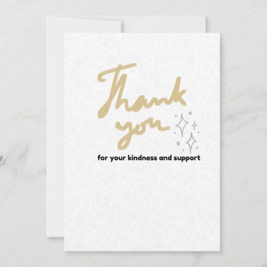 Elegante Gouden Script Bedankkaart met Minimalisti (Voorkant)