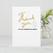 Elegante Gouden Script Bedankkaart met Minimalisti (Staand voorkant)