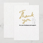 Elegante Gouden Script Bedankkaart met Minimalisti (Voorkant / Achterkant)