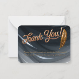 Elegante gouden script bedankkaart notitiekaartje