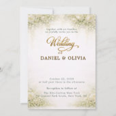 Elegante Gouden Script Bloemige Foto Overlay Ontwe Kaart (Achterkant)