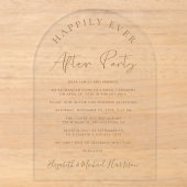 Elegante Gouden Script Boog Bruiloftsreceptie Acryl Uitnodigingen (Voorkant)