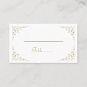 Elegante gouden script botanische bruiloft plaatskaartje (Voorkant)