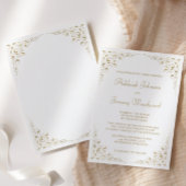 Elegante gouden script botanische kader trouw kaart