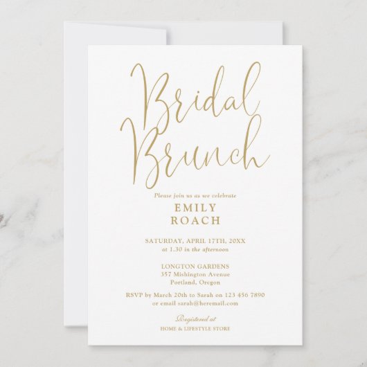 Elegante gouden script bruidsfeestbundel kaart (Voorkant)
