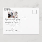 Elegante Gouden Script Bruiloft 2 Foto's Dank je Briefkaart (Achterkant)