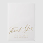 Elegante gouden script bruiloft dank u overlay vellum uitnodigingen (Voorkant)