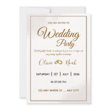 Elegante gouden script bruiloft uitnodigingskaart
