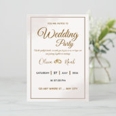 Elegante gouden script bruiloft uitnodigingskaart kaart (Staand voorkant)