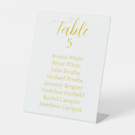 Elegante Gouden Script Bruiloft Zitplaats Grafiek  Reclamebord Met Voetstuk