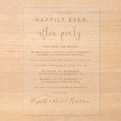 Elegante gouden script bruiloftsreceptie acryl uitnodigingen (Voorkant)