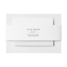 Elegante Gouden Script Eenvoudige Minimalistische Uitnodigingen Wikkel