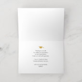 Elegante gouden script foto afstudeer bedankje folie wenskaart (Binnenlaag)