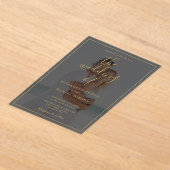 Elegante Gouden Script Foto Bruiloft Acryl Uitnodigingen (Laagn)