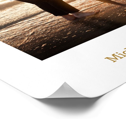 Elegante gouden script foto bruiloft welkom poster (Hoek)