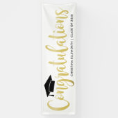 Elegante gouden script Gelukwensen afgestudeerde Spandoek (Verticaal)