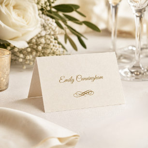 Elegante gouden script huwelijks- DIY tafelkaart Kaart