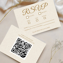 Elegante gouden script huwelijks-RSVP kaart