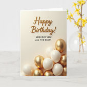 Elegante Gouden Script Kaart (Gele Bloem)
