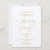 Elegante gouden script kerstfeest uitnodiging (Voorkant)