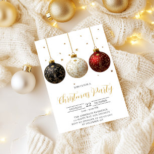 Elegante gouden script kerstfeest uitnodiging