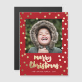 Elegante gouden script Kerstmis kerstkaart (Voorkant / Achterkant)