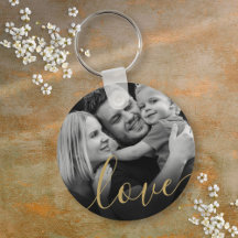 Elegante Gouden Script Love Zwart en Wit Foto