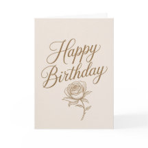 Elegante gouden script minimalistische verjaardags