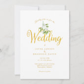 Elegante Gouden Script Mistletoe Foto Winter Huwel Kaart (Voorkant)