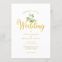 Elegante Gouden Script Mistletoe Winterhuwelijk