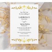 Elegante Gouden Script Monogram Huwelijk Bewaar De Save The Date